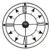 GARDEN WALL CLOCK ROMAN LARGE INDOOR OUTDOOR NUMERALS GIANT OPEN FACE METAL 60CM