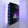 2025 7 COLOUR LED BLACK GLASS ARCHED ELECTRIC WALL MOUNTED FIRE