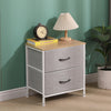 Fabric Bedside Cabinet Table Metal Frame Storage Unit Organiser Chest of Drawers