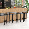 Set of 4 Bar Stool Set 72cm Backless Bar Chairs with Metal Legs & Footrest
