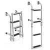 Folding 3 Step Boat Ladder Anti Slip Stainless Steel Swimming Pool Ladder