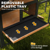 Rabbit Hutch Outdoor with Steel Run, Removable Plastic Tray