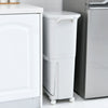 Kitchen Rubbish Waste Bin Recycling Dual Multi Compartment Pedal Dustbins Wheels