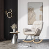 White Velvet Rocking Chairs High Back Recliner Sofa Tub Armchair Wood Legs