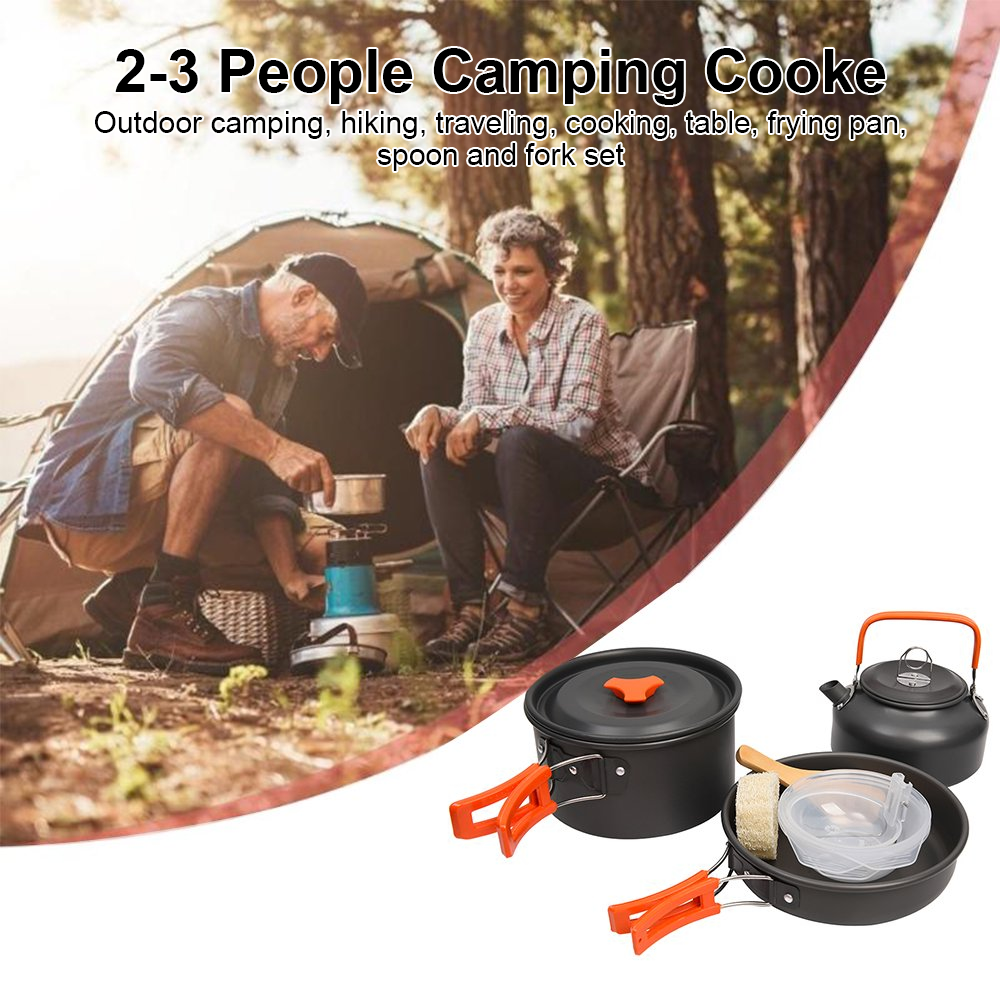 Portable Cook Set Camping Cookware Kit Outdoor Picnic Hiking Cooking Equipment