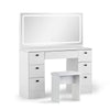 White Dressing Table LED Mirror 7 Drawers Stool Vanity Makeup Desk Set Bedroom