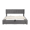 Ottoman Storage Gas Lift Bed Upholstered Bed Frame with Drawer 5ft King Bed Grey