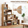 Wooden Storage Organizer 4-Tier Stepped Bookshelf-Natural