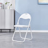 Set of 2 Folding Chair Padded Faux Leather Chair Home Office Dining Chairs