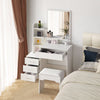 White Dressing Table with Mirror Stool 6 Tiers 4 Drawers Bedroom Dressing Table