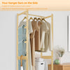 Bamboo Garment Coat Rack Stand Hanging Rods Shoe Cabinet Closet Hall Door Gate