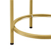 Round Side Table with Glass Top, Gold End Table with Metal Frame for Living Room