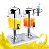 16L Commercial Stainless Steel Beverage Dispenser 2-Tank Drink Juice Dispenser