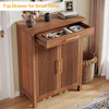 Shoe Cabinet 5-Tier Shoe Storage Rack Organizer with Louvered Doors and Drawer