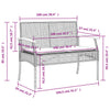 ShCuShan 3 Piece Garden Dining Set with Cushions Black Poly Rattan,Rattan D2R8