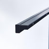 Black Square Dining Table for 2-4 Small Space Glass Tabletop & Metal Legs Modern