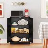 GAINOOM Bathroom Black Floor Storage Cabinet 80cm Cupboard Buffet Cabinet