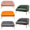 Velvet Upholstered Oyster Armchair Tub Chair Scallop Back 2 Seater Loveseat Sofa