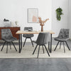 2xSwivel Dining Chairs Velvet Padded Seat Dining Room Kitchen Chair Grey