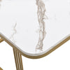 Nesting Coffee Table Side Table with Drawer Marble Exterior Square Set of 2