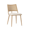 Modern Dining Chairs Set of 2 Kitchen Chairs with Rattan Backrest & Padded Seat