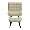 Upholstered Velvet Fabric Armchair and Footstool Adjustable Back Lounge Chair UK