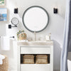Round LED Bathroom Mirror Lights Illuminated Vanity Mirror Over Sink 60cm 80cm