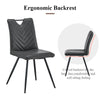 2Pcs Dining Chairs Velvet / Faux Leather Seat Metal Legs Dining room Chair