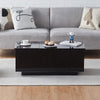 Lift up Coffee Table High Gloss LED Living Room Storage W/ Socket Outlet Black