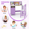 Kids Table and Chair Set Home Student Writing Desk w/ Cabinet