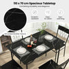Rectangular Dining Furniture Set for 4 People Kitchen Table with 4 Chairs-Black