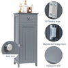 Bathroom Storage Cabinet Floor Standing Wooden Cupboard w/ Single Door & Drawer