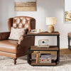 Industrial Small End Table, 3-Tier Narrow Side Accent Table with Metal Frame