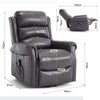 Recliner Armchair Electric Lift & Tilt Assist Chair Faux Leather Grey Mocha