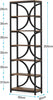 200 cm Tall Bookcase, 6-Tier Industrial Bookcase Narrow Shelf with Metal Frame