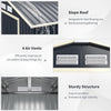 9x8FT Garden Shed Metal Weatherproof Lockable Tool Storage Shed w/Extension Kit