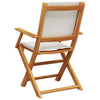 Folding Garden Chairs 8 pcs White Fabric and Solid Wood Y5F1