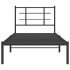 Metal Bed Frame with Headboard Black 90x200 cm m