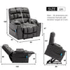 Massage Heat Armchair Single Sofa Electric Riser Lounge Recliner Chair Grey