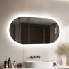 Large Oval LED Backlit Bathroom Mirror Defog Wall Vanity Mirror Washroom Bedroom
