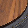 Grey Storage Ottoman Stool Round Chair Changeable Rear Wood Coffee Table Holder