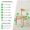 Bonnie Oak and Veneer Wooden Scandi Dining Chair with Rope Seat Set of 2 Klismos