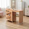 Folding Sewing Table 2 IN 1 Rolling Craft Table Home Office Desk Workstation UK