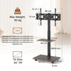 Rolling TV Stand on Wheels Mobile TV Cart for 32"-75" TVs Walnut