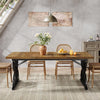Rectangular Dining Table for 6-8,180cm Industrial Kitchen Table for Dinner Room