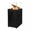eGlass Flame Gas Patio Heater with Lava Rocks and Logs - Black