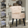 Crushed Velvet Vanity Stool Dressing Table Chair Bedroom Makeup Chair Backrest