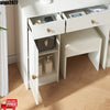 White Dressing Table with Large Mirror 3 Drawers Stool Makeup Desk Vanity Set