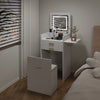 Modern Dressing Vanity Table Set with LED Mirror Stool Side Panel 2 Drawers