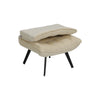 Upholstered Velvet Fabric Armchair and Footstool Adjustable Back Lounge Chair UK